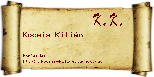Kocsis Kilián névjegykártya